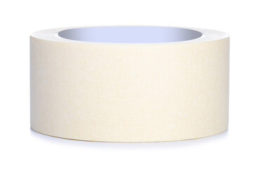 Roll of paper masking tape on white background isolation