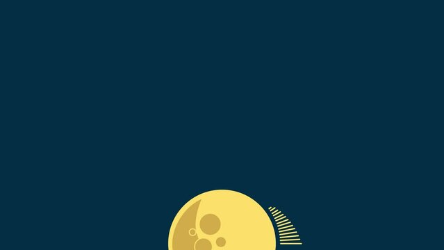 Line and lights around a moon