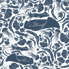 Seamless underwater kingdom patterns