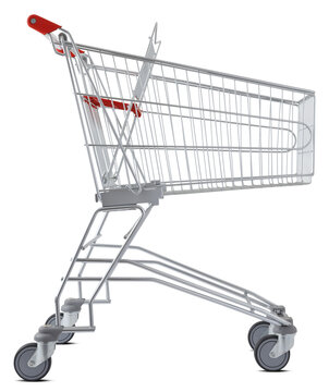 empty shopping cart isolated on transparent background, photo useful for symbol of add to cart for online shopping, advertise sale or purchase sign