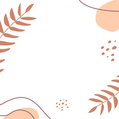 Abstract frame with leaves organic shape