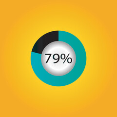 circle percentage diagrams showing % ready-to-use for web design, user interface (UI) or infographic - indicator 