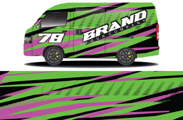 cargo van wrap sticker design. Abstract graphic line racing background kit design for vehicle wrap, race car, camper car, rally car, and more