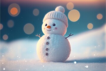 petit bonhomme de neige mignon de noël