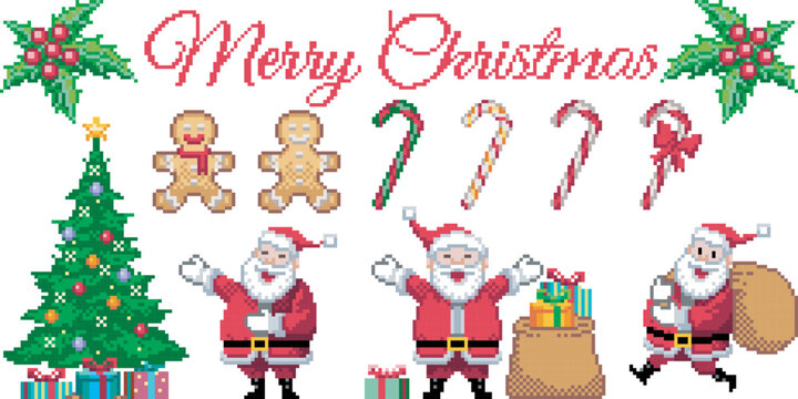 Pixel Art of Christmas Theme
