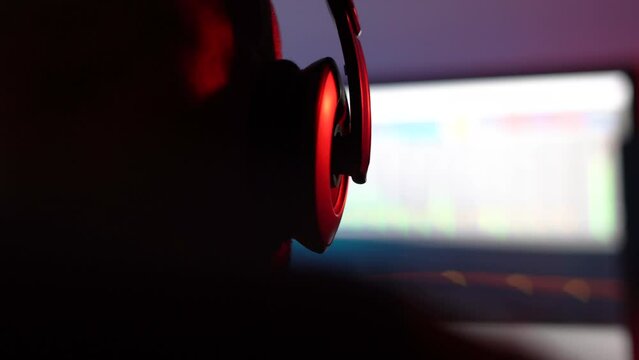 Music producer with headphones.