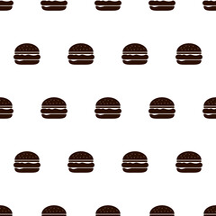 hamburger seamless pattern for background, restaurant decoration, fabric motif, product packaging, texture, wallpaper