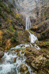 The great waterfall of the Chorros del Mundo river