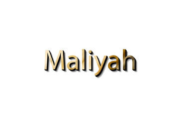 MALIYAH NAME MOCKUP