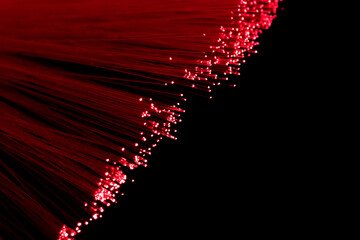Fiber optics with lights red