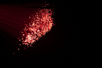 Fiber optics with lights red