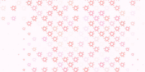 Light red vector texture with disease symbols.