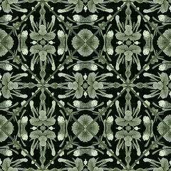 Wildflower green flower damask seamless pattern. Geometric antique floral for vintage decorative wallpaper. Cottagecore fashion repeat tile.