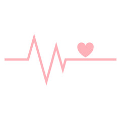 pink heart medical pulse icon