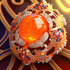 orange sun crystal, decoration, jewellery