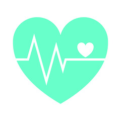 green heart medical pulse icon
