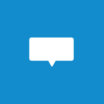 Blank speech bubble pin isolated on blue background illustration rendering. Social network communication concept. Vector illustration
