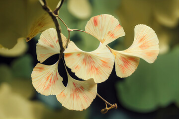 Ginkgo leaves seamless pattern botanical illustration Floral background Luxury elegant pattern