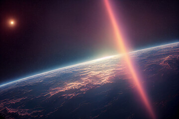 Amazing sci-fi background - supernatural extraterrestrial life form in deep outer space, another world