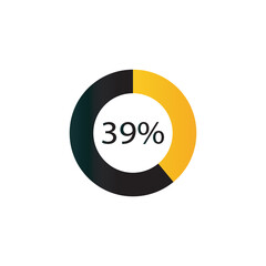 circle percentage diagrams showing % ready-to-use for web design, user interface (UI) or infographic - indicator 