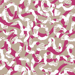 Paint brush strokes seamless pattern. Freehand design background. artistic  motif modern minimal ornament. Trendy handdrawn doodle geometric print. Artistic hand drawn abstract