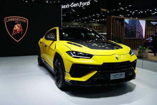 Bangkok, Thailand - 10 December 2022: lamborghini urus performante on display showing during at the Motor Expo 2022.