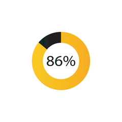circle percentage diagrams showing % ready-to-use for web design, user interface (UI) or infographic - indicator 