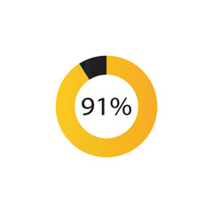 circle percentage diagrams showing % ready-to-use for web design, user interface (UI) or infographic - indicator 