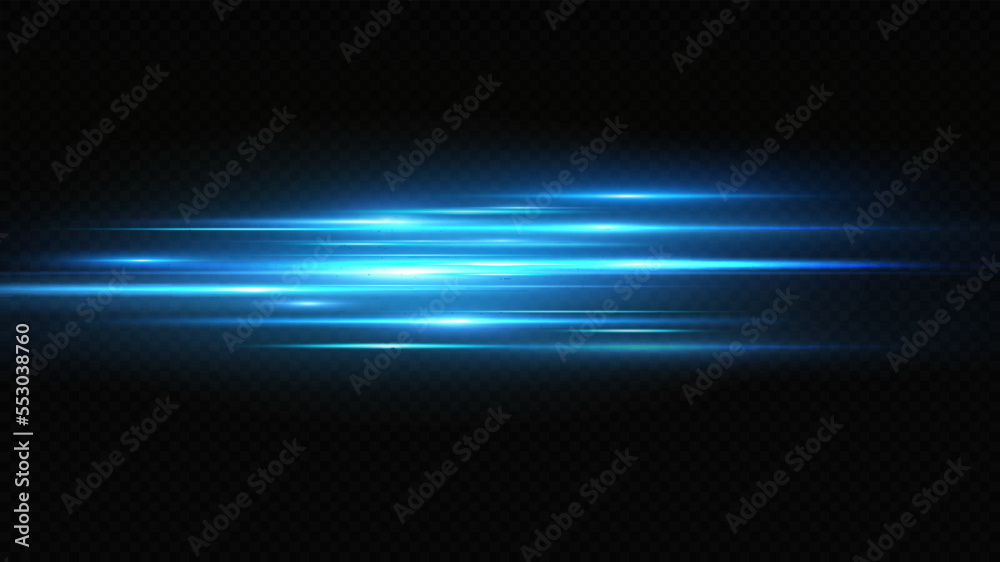 Poster vector illustration of a blue color. light effect. abstract laser beams of light. chaotic neon rays 