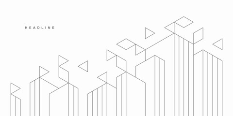 Abstract architectural construction. Geometric technological background.