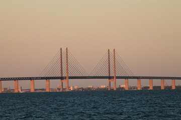 The Öresund Bridge is a cable-stayed road and rail bridge with a length of 7845 m, running over the Øresund Strait, connecting the capital of Denmark – Copenhagen with the Swedish Malmö.