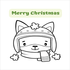 Santa illustration black and white sketch of a December man,  Christmas