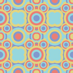 Fototapeta premium Cute pattern geometric style. group of round circle pattern pastel background. Abstract,vector,illustration. use for texture,clothing,wrapping,decoration,carpet,wallpaper.