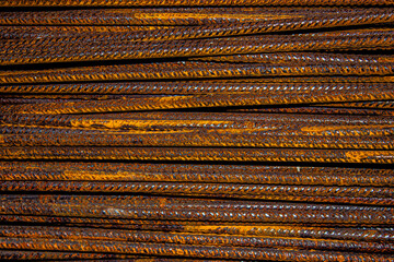 background rusty rebar close up