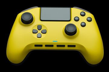 Realistic yellow joystick for video game controller on black background © Vasyl Onyskiv