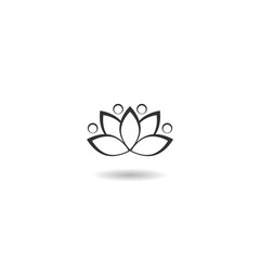 Lotus icon logo with shadow