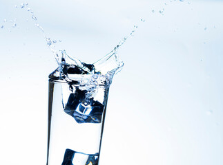 The image of pouring drinking water, into a glass,