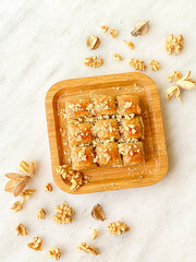 walnut baklava, traditional Turkish baklava