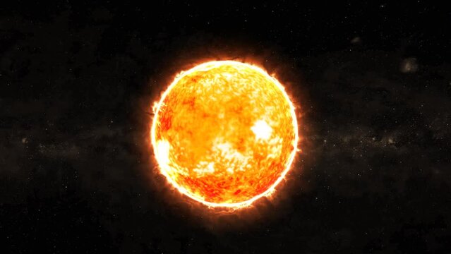 3d Sun planet on space star galaxy view