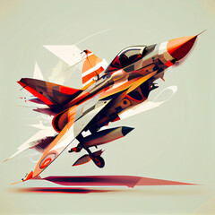 Combat aircraft, speed, cartoon - obrazy, fototapety, plakaty