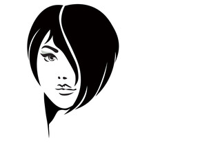 woman face. Icon hair, girls face, Hair stile icon