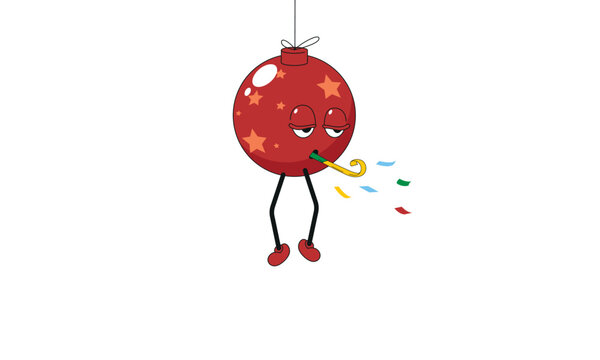 Christmas tree red ball character 