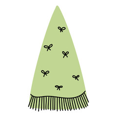 Create a card with a Christmas tree in Doodle cartoon style.