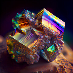 Colorful Bismuth Crystal, AI