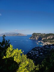 view of the coast of the sea in Italy capri