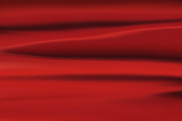 Abstract red color wave with shadows. Long horizontal background. Horizontally. 