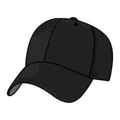 black baseball cap isolated on white