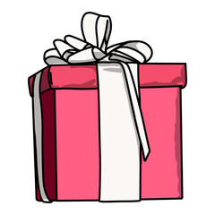 red gift box with bow