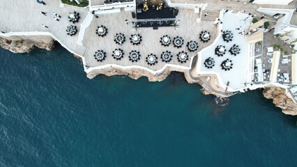 drone footage beach restaurant area