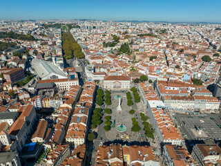 The Praca Dom Pedro IV. The main central square of Lisbon and the true heart of the city. Portugal
